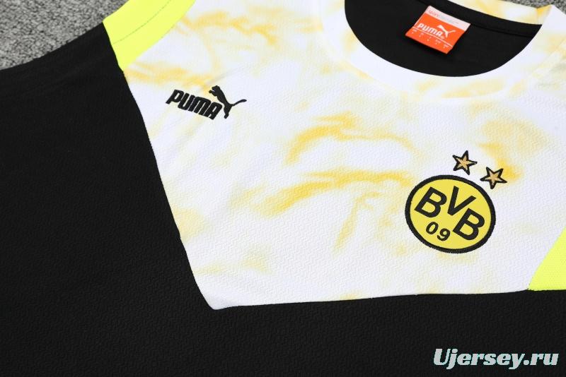 2022 Borussia Dortmund Vest Training Jersey Kit Black And White