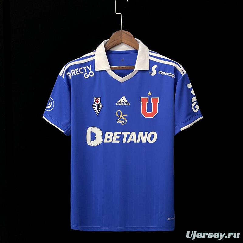 22/23 Universidad De Chile Home 95th Anniversary Edition Soccer Jersey