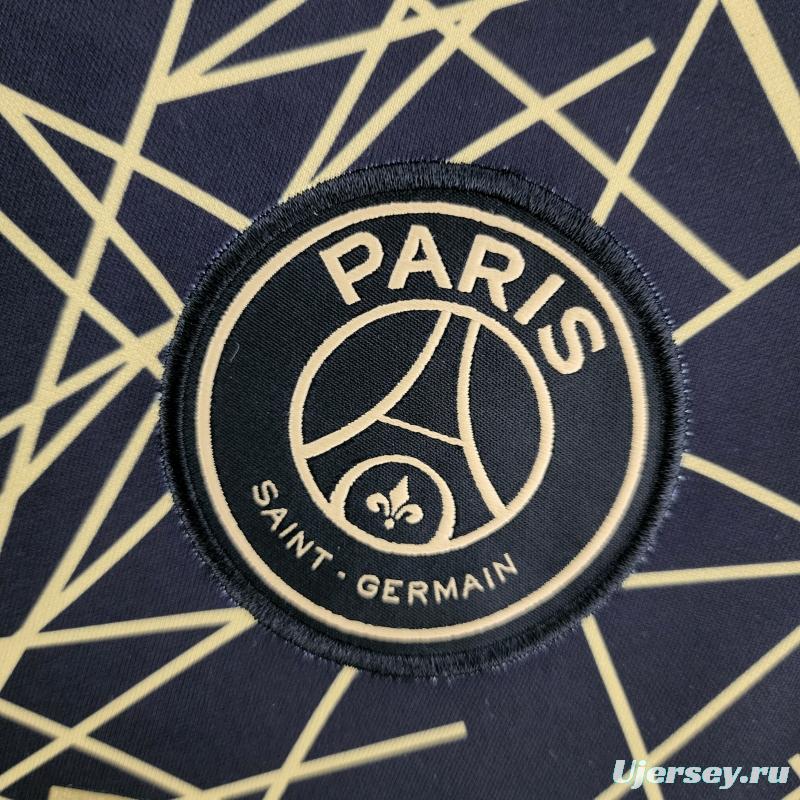 22/23 PSG Training Jersey Black And Gold Line