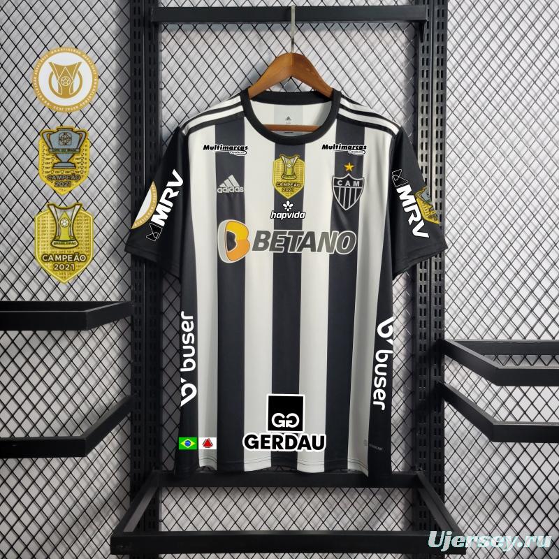 22/23 Atletico Mineiro Home All Sponsors + Patches Soccer Jersey