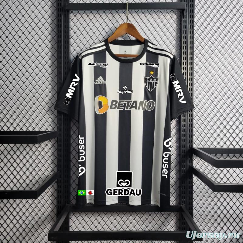 22/23 Atletico Mineiro Home All Sponsors + Patches Soccer Jersey