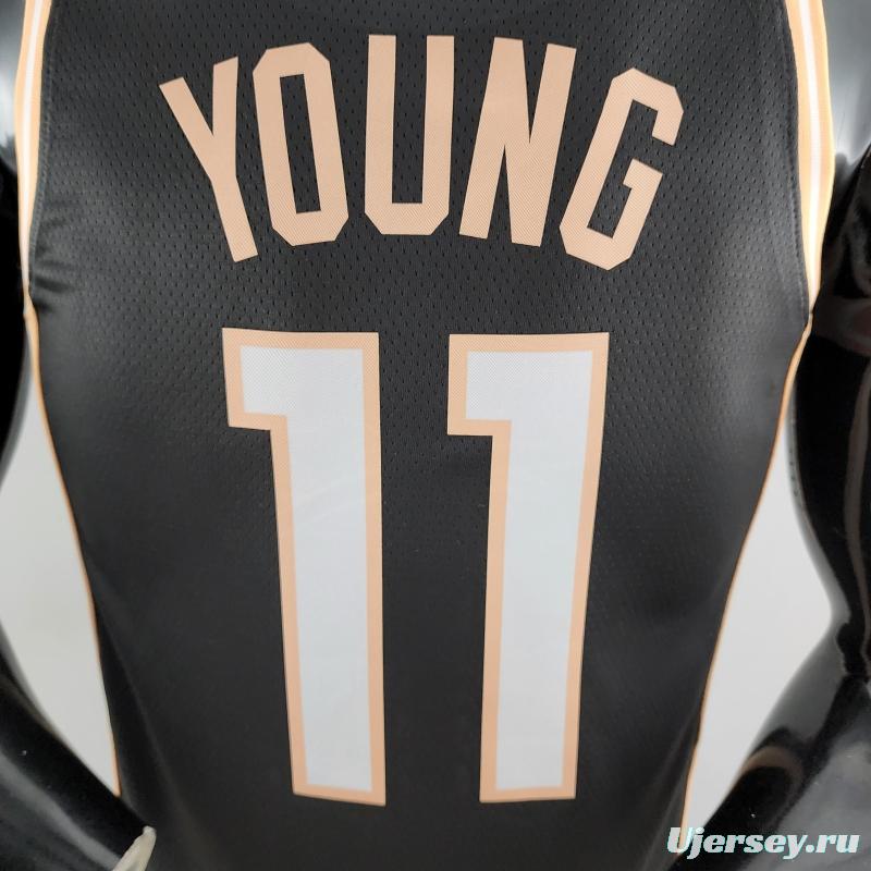 Atlanta Hawks Young #11 Limited Black NBA Jersey