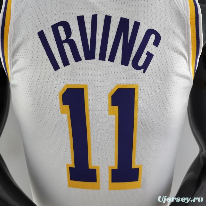 75th Anniversary IRVING #11 Los Angeles Lakers White NBA Jersey