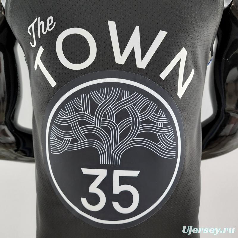 2020 DURANT #35 Warriors City Edition Black &amp; Grey NBA Jersey