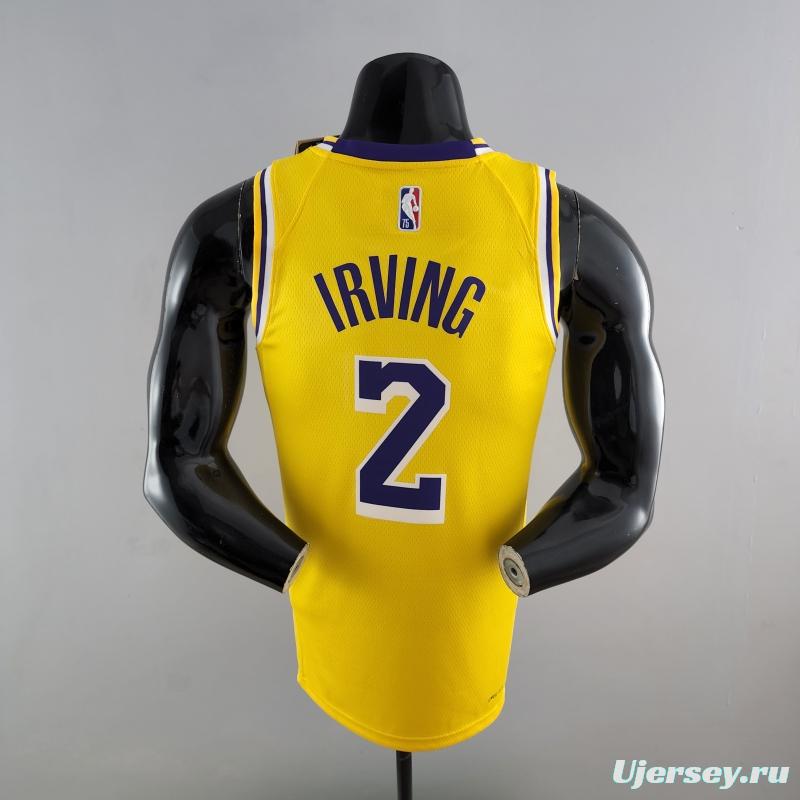 75th Anniversary IRVING #2 Los Angeles Lakers Yellow NBA Jersey