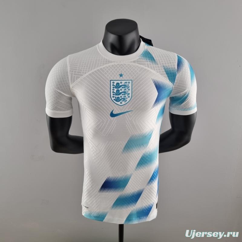 Player Version 2022 England Pre-match Kit White Blue