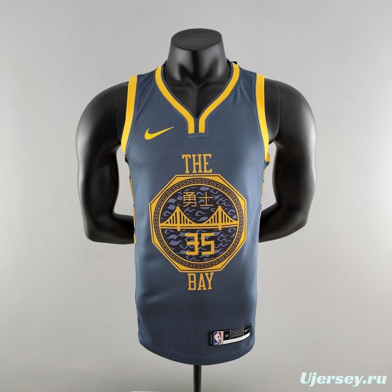 2018 DURANT #35 Golden State Warriors Grey NBA Jersey