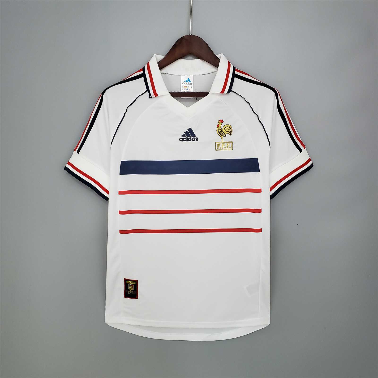 Retro 1998 France Away White Soccer Jersey