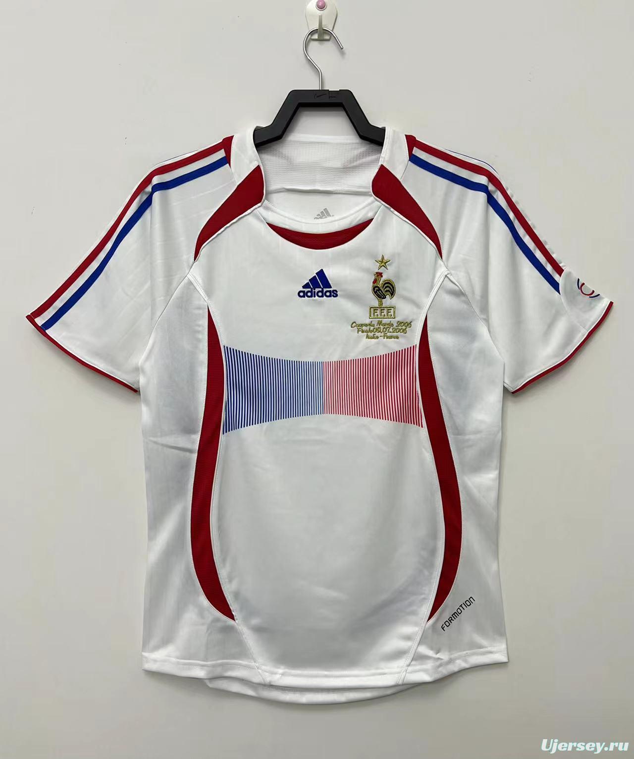 Retro 2006 France Away Soccer Jersey With 06 World Cup Patch