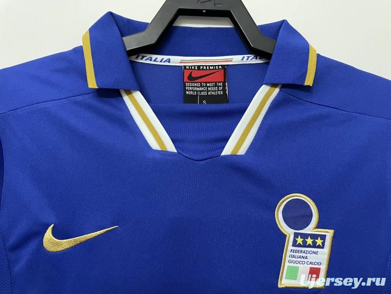Retro 1996 Italy Home With 96 EURO Patch Soccer Jersey