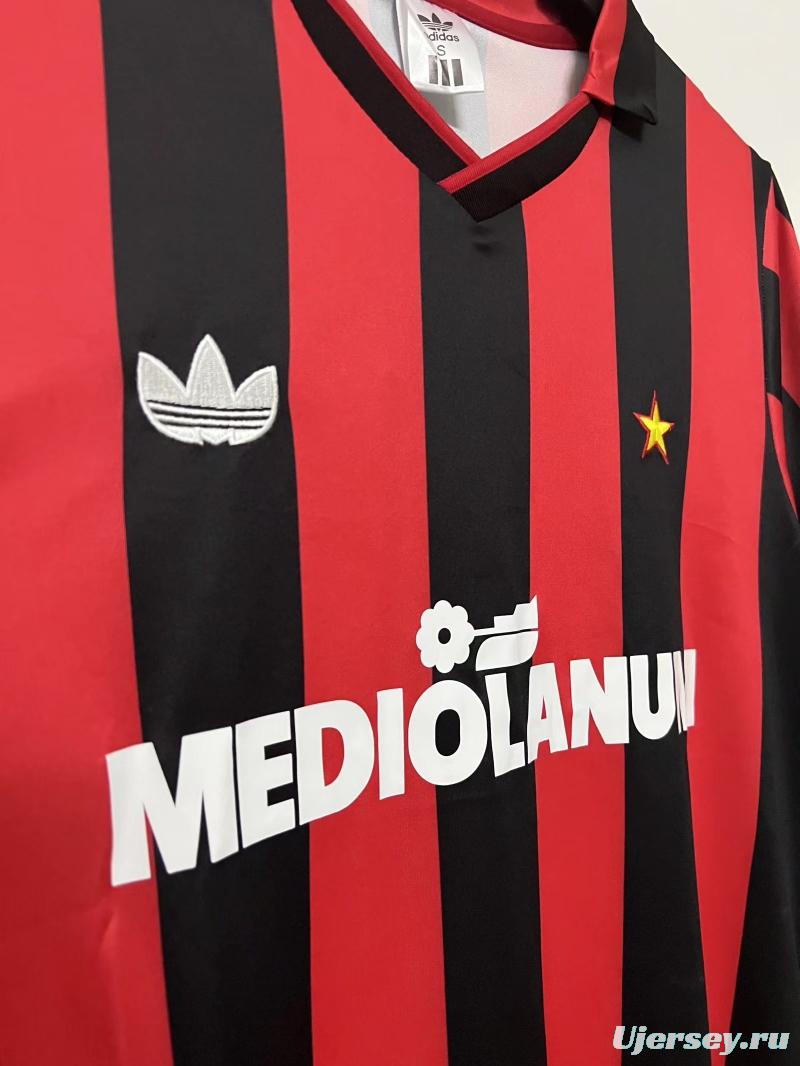 Retro 90/91 AC Milan Home Soccer Jersey