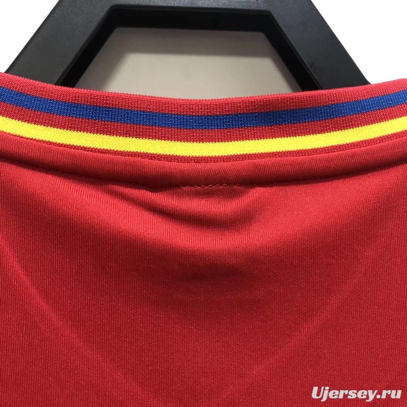 Retro 1990 Colombia Away Red Soccer Jersey