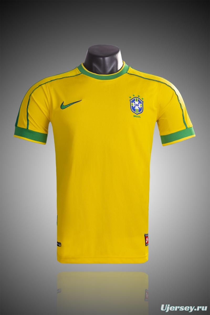 Retro 1998 Brazil Home Soccer Jersey