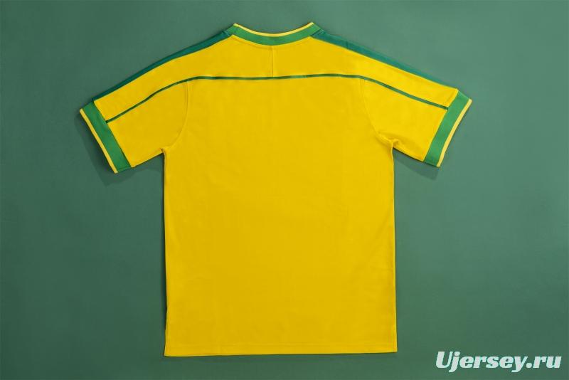 Retro 1998 Brazil Home Soccer Jersey