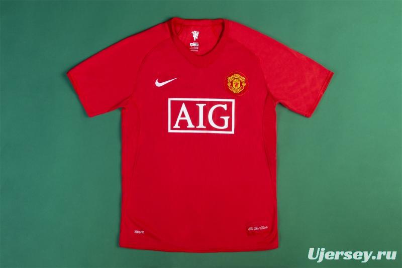 Retro 07/08 Manchester United Home Soccer Jersey