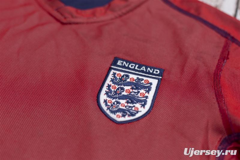 Retro 2002 England Away Reversible (Red/Navy) Soccer Jersey