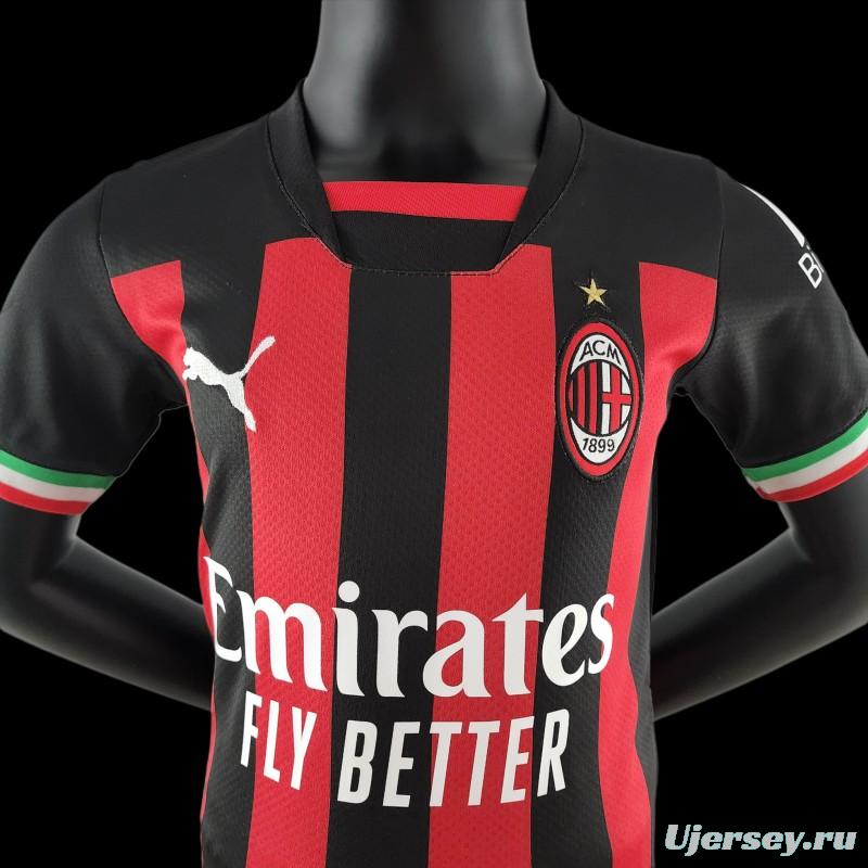 22/23 Kids AC Milan Home SIZE16-28 Soccer Jersey