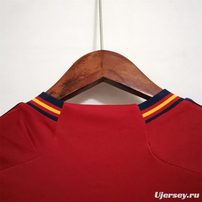 2022 Spain Home Soccer Jersey