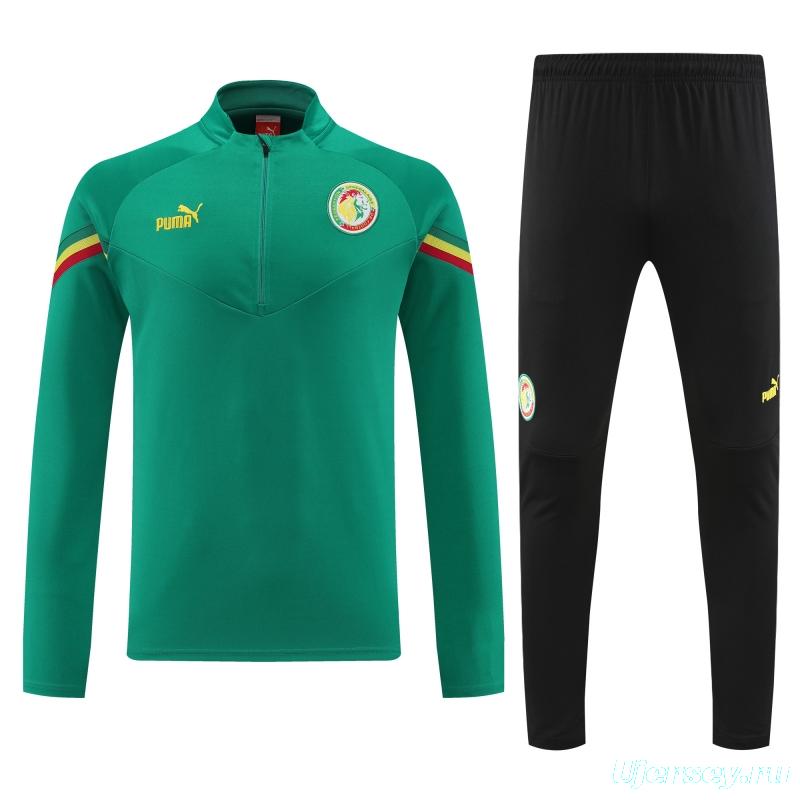 2022 Senegal Green Half Zipper Tracksuit