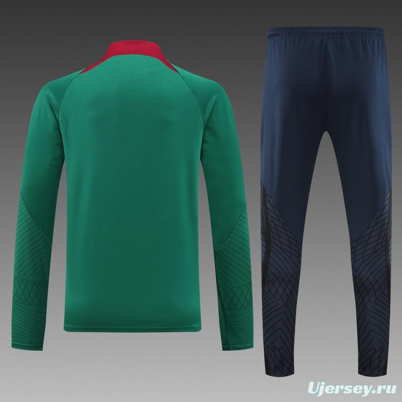 2022 Portugal Half Zipper Green Tracksuit