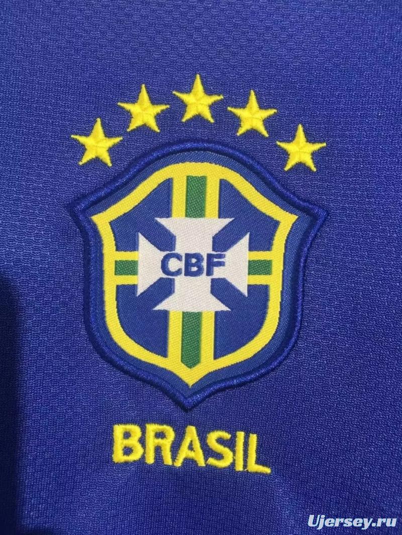 Retro 2004 Brazil Away Blue Jersey