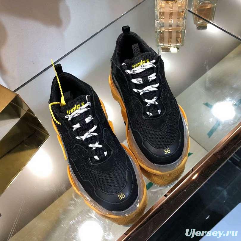 Men/Women Balenciaga Triple S Sneaker Black/Yellow Item 6380380