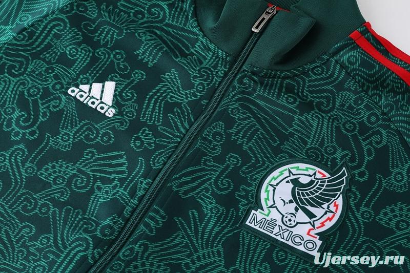 2022 Mexico Dark Green Full Zipper Tracksuit