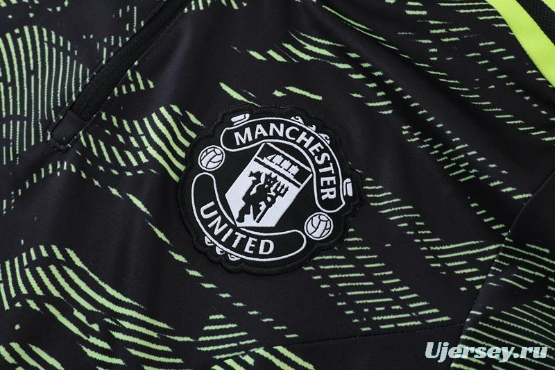 2023 Manchester United Dark Green Half Zipper Tracksuit