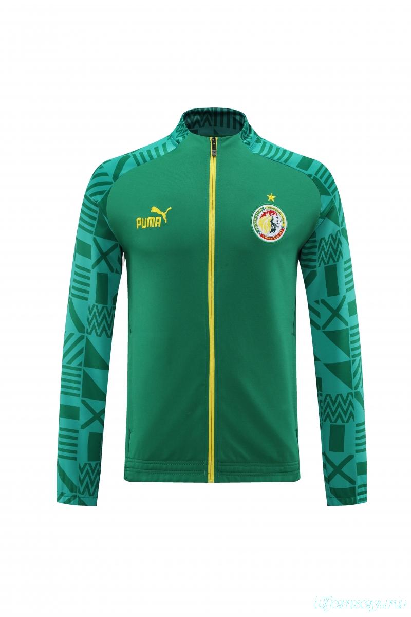 2022 Senegal Green Full Zipper Tracksuit