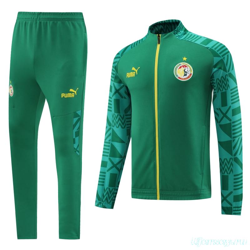 2022 Senegal Green Full Zipper Tracksuit