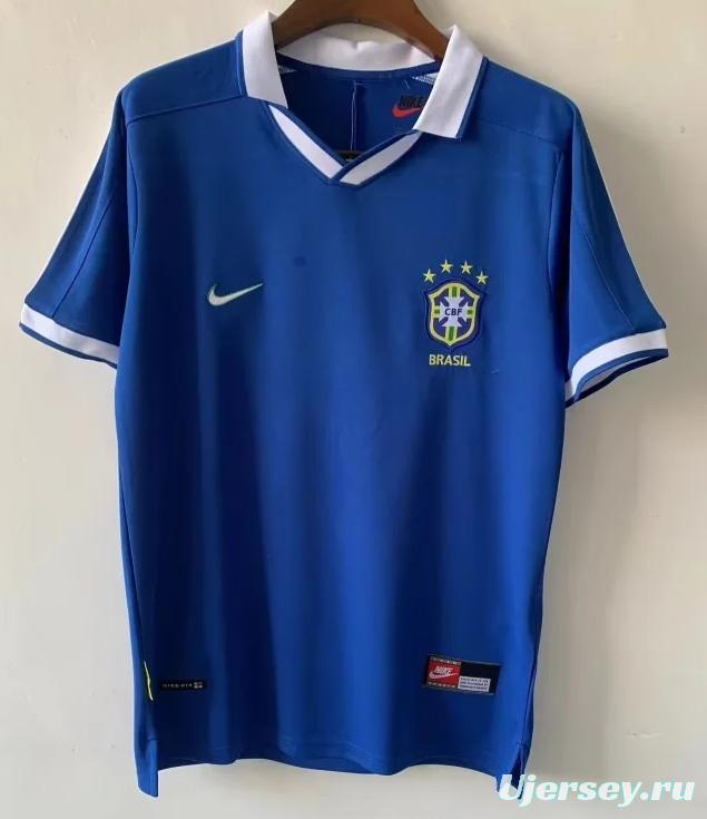 Retro 1970 Brazil Away Blue Jersey