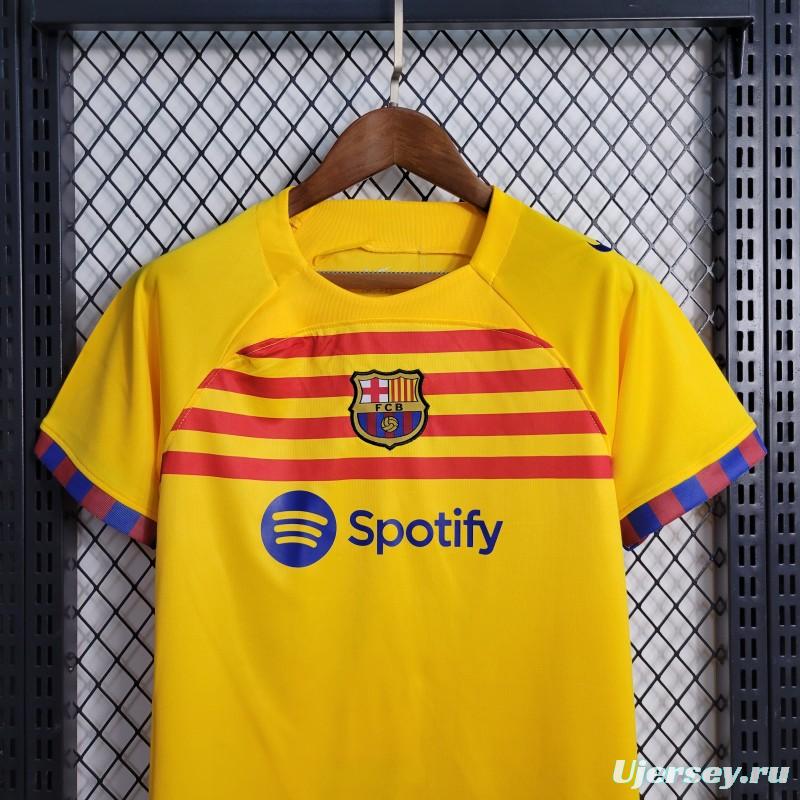 23-24 Kids Barcelona Forth Yellow Jersey