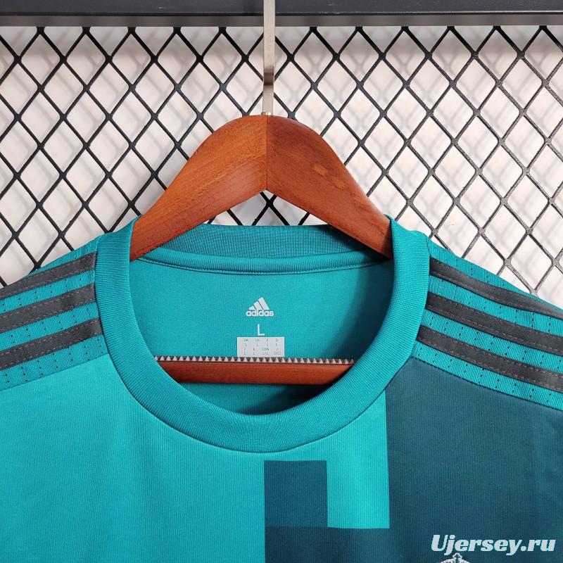 Retro Long Sleeve 17-18 Real Madrid Third Blue Jersey