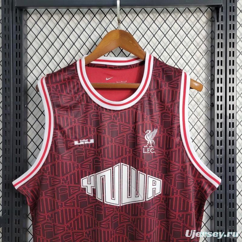 22 23 Liverpool x Lebron Vest Wine Color Jersey