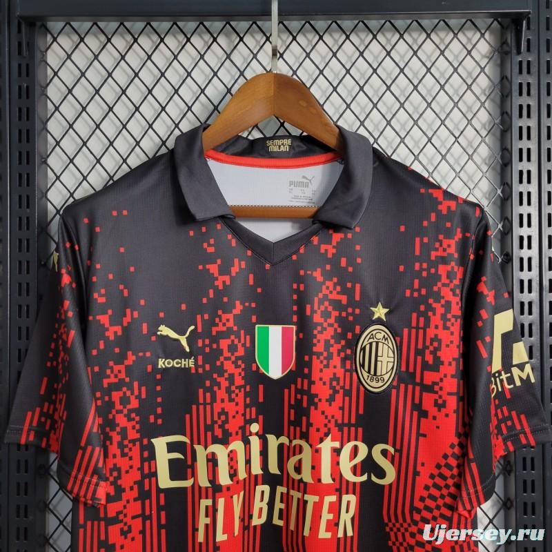 22/23 AC Milan Forth Black Red Jersey