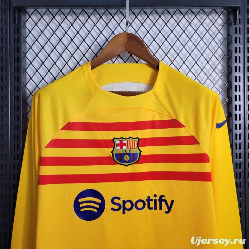 22/23  Barcelona Forth Yellow Long Sleeve Jersey