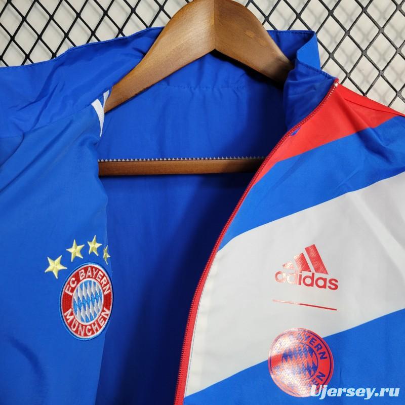 23-24 Bayern Munich Blue Reversible Windbreaker