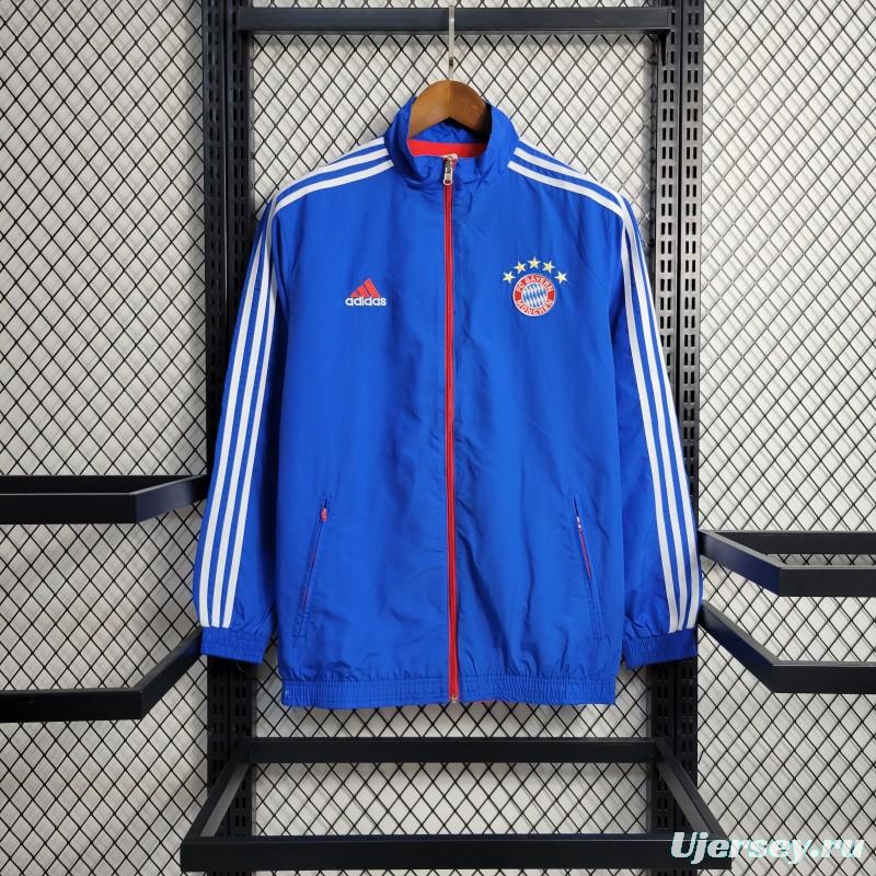 23-24 Bayern Munich Blue Reversible Windbreaker