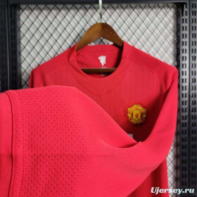 Retro Long Sleeve 07-08 Manchester United Champions League Version Home Jersey