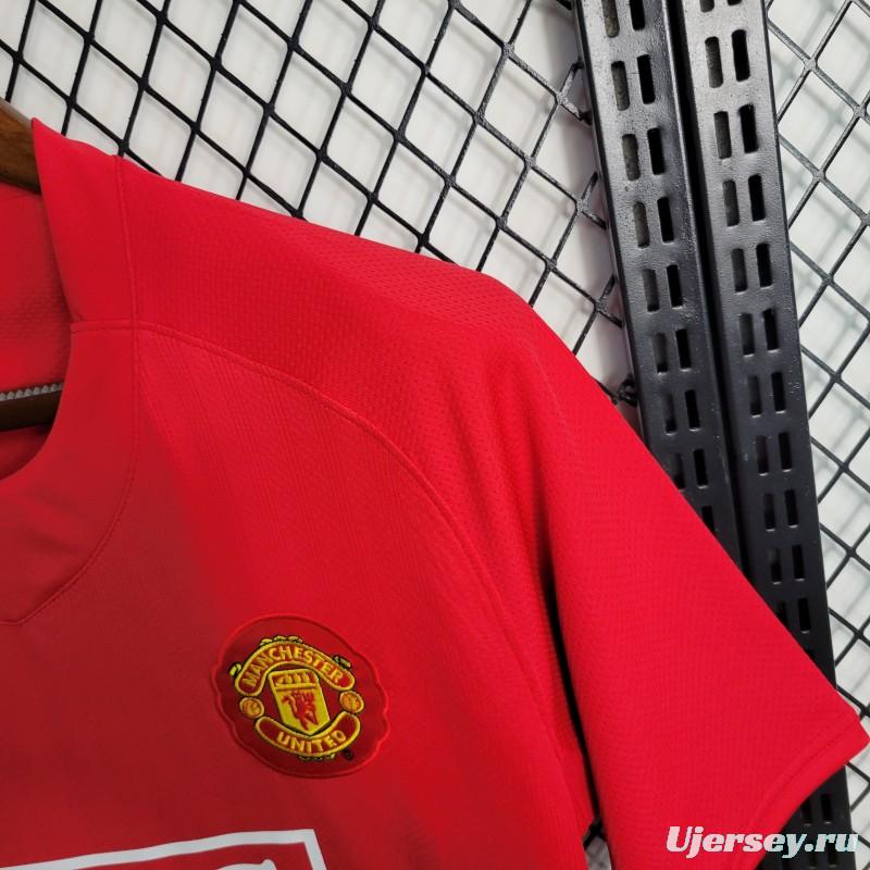 Retro 07-08 Manchester United Home Premier League Jersey