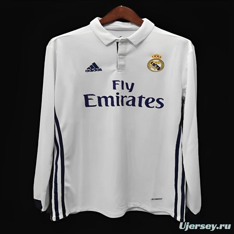 Retro 16/17 Real Madrid Home Long Sleeve Jersey