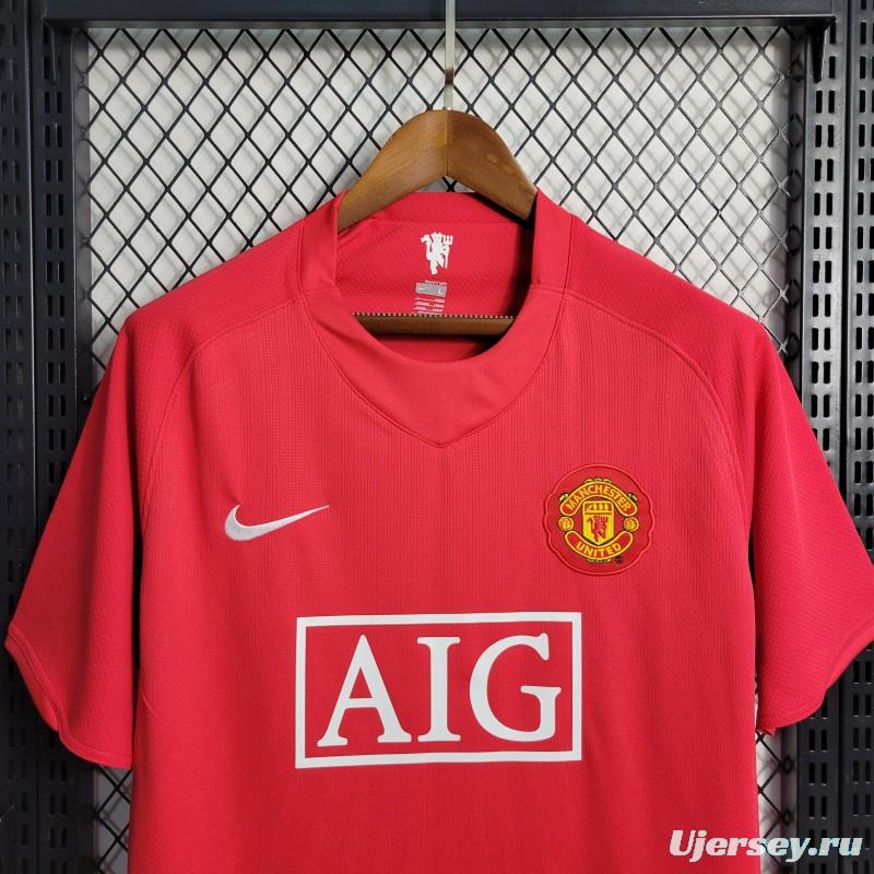 Retro 07-08 Manchester United Home Premier League Jersey