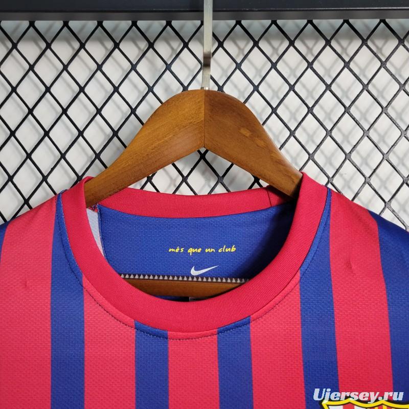 Retro Long Sleeve 11-12 Barcelona Home Soccer Jersey