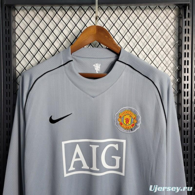 Retro 07-08 Manchester United Gray Goalkeeper Jersey