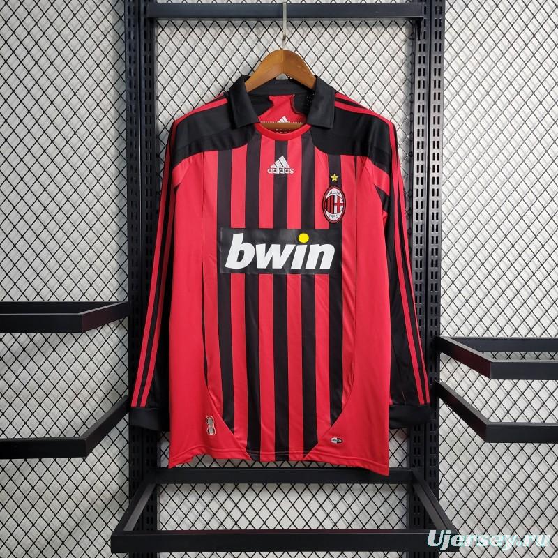 Retro 07-08 AC Milan Home Long Sleeve Jersey