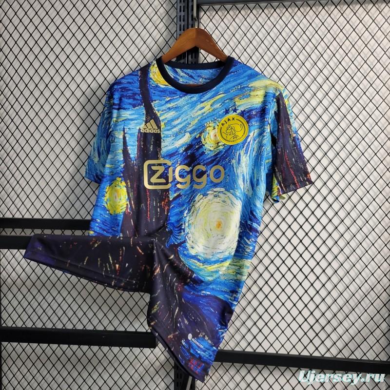 23 24 AJAX X Vincent Van Gogh Vincent Van Gogh Oil Painting Starry Night T-Shirts