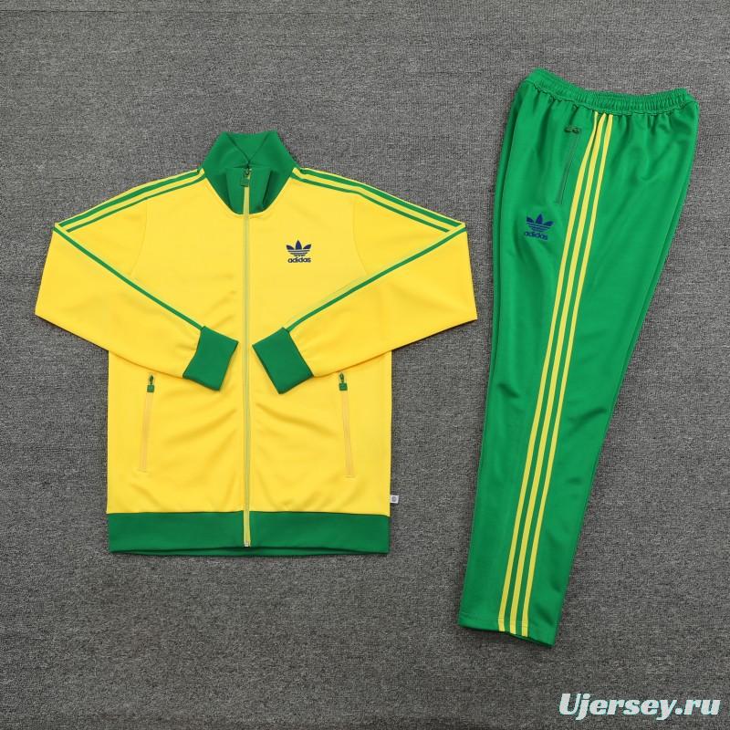 2023 Adidas Original Yellow Full Zipper Jacket +Pants