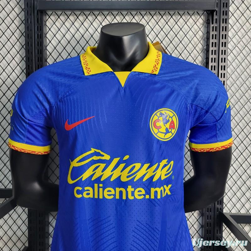 Player Version 23-24 Club America Away Blue Jersey