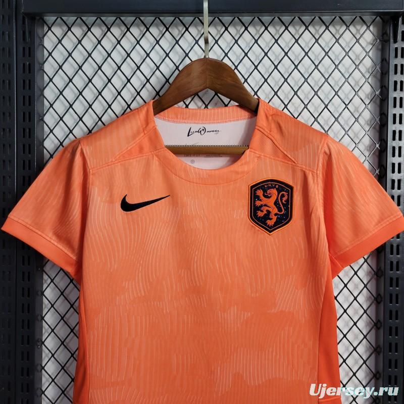 2023 Women Netherlands Home Orange Jersey