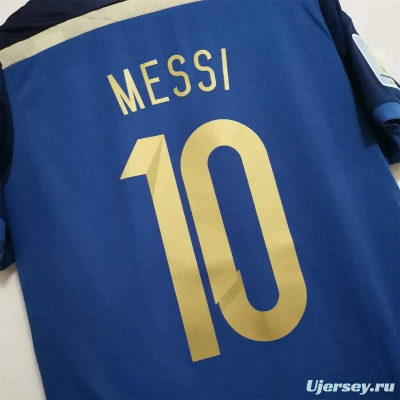 Retro 2014 Argentina Away Messi Jersey With World Cup Patch